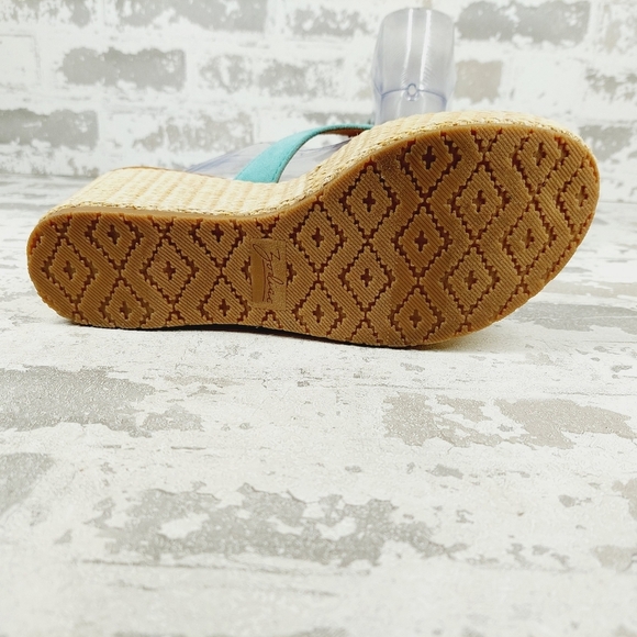 New Zodiac Rio Blue Platform Wedge Thong Sandals F995 - Picture 9 of 12